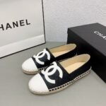 Chanel Cc Espadrilles Slip On White Black - Image 3