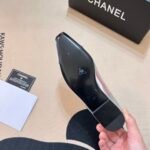 Chanel Square Toe Ballet Flats Black Silver - Image 3