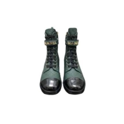 Chanel Combat Boots Dark Green G45005
