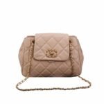 Chanel Mix Accordion Cc Flap Bag Quilted Glazed Calfskin Pink 23Cm
