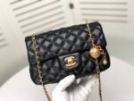 Chanel Flap Bag Mini Cc Rectangular Pearl Crush Gold Black 20Cm As1787 B18602 94305 - Image 2