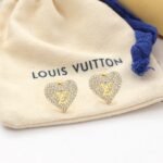 Louis Vuitton Sparkling Heart Stud Earrings Gold Tone - Image 2