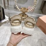 Miumiu Denim Flatform Sandals Colonial Beige 5X402E Csl F0044 F 045 - Image 2