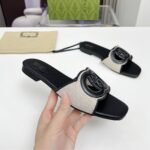 Gucci Women’s Interlocking G Slide Sandal Black White 835723 Faea0 8543 - Image 3