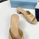 Prada Padded Nappa Leather Sandals Beige 1Xx711 2Dl8 F0036 F A035 - Image 6