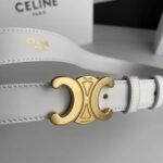Celine Small Triomphe White Belt - Image 4