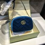 Gucci Small Gg Marmont Camera Bag Velvet Dark Blue 23Cm - Image 2