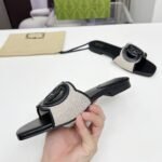 Gucci Women’s Interlocking G Slide Sandal Black White 835723 Faea0 8543 - Image 4