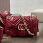 Gucci Gg Marmont Mini Shoulder Bag Rosso Ancora 16Cm 443497 Aadpj 6207 - Image 2