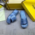 Fendi Sunshine Flatform Slides Light Blue Denim 8R8515Asb5F1Std - Image 4
