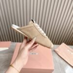 Miumiu Plume Suede Mules Desert Beige 5E467E 054 F0F24 F 005 - Image 2