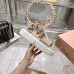 Miumiu Denim Flatform Sandals Colonial Beige 5X402E Csl F0044 F 045 - Image 5