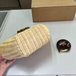 Summer Set: Celine Teen Couffin In Wicker And Leather Tan 15Cm And Celine Slides Tippi In Vegetal Brown 352343766C 04Lu - Image 5