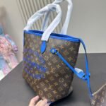 Louis Vuitton Neverfull MM Bag Ikat Flower Monogram Granblue Blue 33Cm M40938 - Image 3