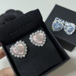 Chanel Heart Motif And Crystal Earrings In Pink - Image 5