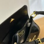 Prada Cleo Bag In Brushed Leather With Triangle Logo Black 24Cm - Image 3