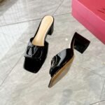 Valentino Vlogo Signature Patent Leather Slide Sandal Black 6W2S0Ha6Tmk 0No - Image 5