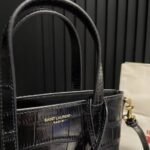Saint Laurent Toy Shopping Tote Bag Crocodile Black 18Cm - Image 5