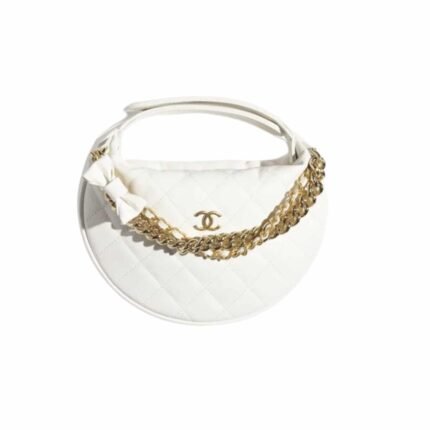 Chanel Pouch Grained Shiny Calfskin White 17Cm Ap3943 B16288 10601