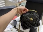 Chanel Mini Foldable Bag With Handle Polished Calfskin Black 19Cm As4472 B16280 94305 - Image 2