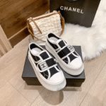 Chanel White Cc Cap Toe Slipon Sneaker Black - Image 7