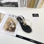 Chanel Shiny Pearl Crystal Cc Heart Thong Sandals Black G39674 X01000 94305 - Image 6