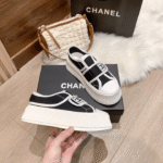 Chanel White Cc Cap Toe Slipon Sneaker Black - Image 3