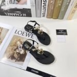 Chanel Shiny Pearl Crystal Cc Heart Thong Sandals Black G39674 X01000 94305 - Image 10