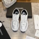 Chanel Suede And Leather Cc Low Top Sneaker White Black - Image 6