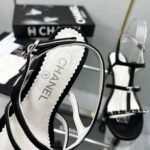 Chanel Sandals Metal Black G39645 X01000 94305 - Image 4