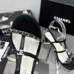 Chanel Sandals Metal Black G39645 X01000 94305 - Image 7