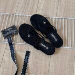 Chanel Thongs Purl Fabric With Silver Cc Logo In Black - Image 9