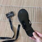 Chanel Thongs Purl Fabric With Silver Cc Logo In Black - Image 5