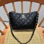 Chanel Small Hobo Bag Grained Shiny Calfskin Black 20Cm As4320 B15551 94305 - Image 2