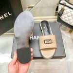 Chanel Slippers With Cc Silver Hardware Beige - Image 4