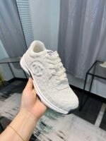 Chanel Cc Embossed Logo Suede White - Image 6