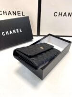 Chanel Long Flap Wallet Caviar Leather Black 19Cm - Image 8