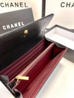 Chanel Long Flap Wallet Caviar Leather Black 19Cm - Image 10