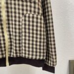 Miumiu Fleece Lined Checked Blouson Jacket Dark Brown Ml1358 18Aa F049P S Ooo - Image 5