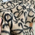 Loewe Anagram Wool Scarf Black - Image 4