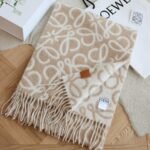 Loewe Anagram Wool Scarf Beige - Image 2