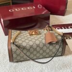 Gucci Padlock Small Shoulder Bag Brown Gg Supreme 25Cm 498156 Khnkg 8534 - Image 5