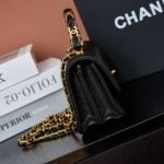 [Super Vip 1:1] Chanel Wallet On Chain Black Leather With Gold Tone Metal 18cm - Image 3