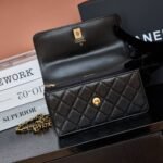 [Super Vip 1:1] Chanel Wallet On Chain Black Leather With Gold Tone Metal 18cm - Image 5