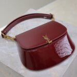 [Super Vip 1:1] Saint Laurent Mini Voltaire Top Handle Bag In Patent Leather Dark Red Wine 21Cm 800846Bmiiw6413 - Image 7