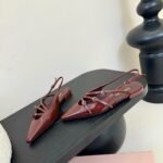 Miumiu Leather Slingback Ballerinas With Buckles Red 5F476E 069 F0D27 F 010 - Image 4