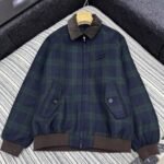 Miumiu Checked Twill Blouson Jacket Blue And Green Ml1328 17V7 F0D3Z S Ooo - Image 2