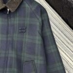 Miumiu Checked Twill Blouson Jacket Blue And Green Ml1328 17V7 F0D3Z S Ooo - Image 5