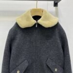 Miumiu Shetland Wool Blouson Jacket Anthracite Gray Ml1363 1799 F0308 S Ooo - Image 3