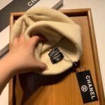 Chanel Cc Logo Cashmere Beanie Beige - Image 6